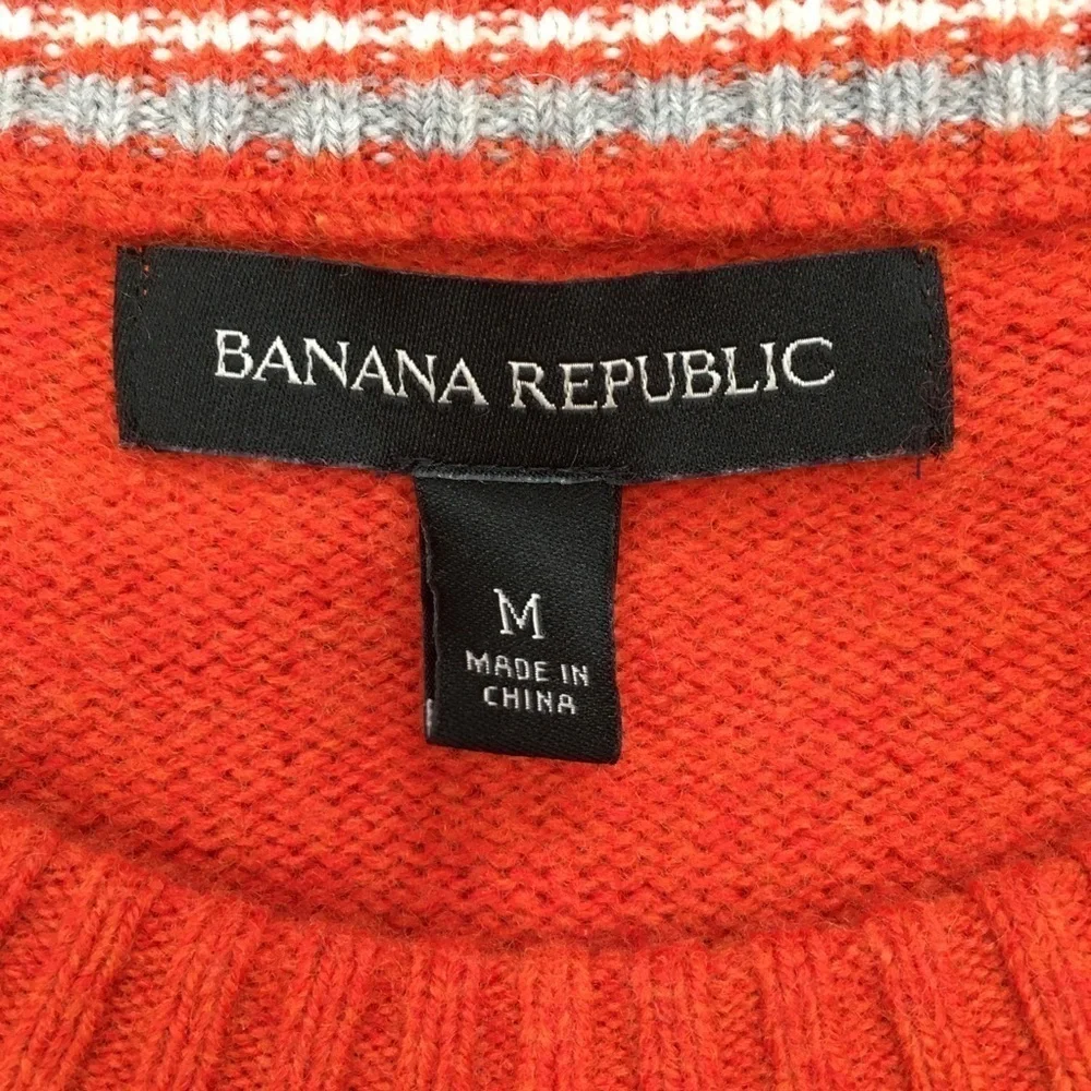 Banana Republic Merino Wool & Cotton Crew Neck Long Sleeve Tight Knit Sweater